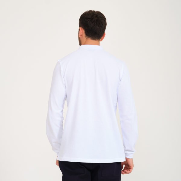 Beyaz Uzun Kol 1.Kalite Polo Yaka İş Tişörtü