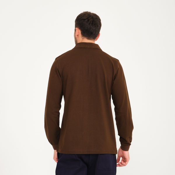 Kahverengi Uzun Kol 1.Kalite Polo Yaka Tişört