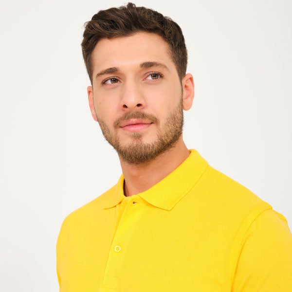 Sarı Penye Lacoste Polo Yaka İş Tişörtü