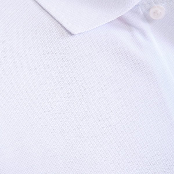 Beyaz Penye Lacoste Polo Yaka İş Tişörtü