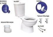 Karmen Alttan Çıkışlı Klozet ve Su Rezervuarı İç Takım, Kapak. Kada. Taharat Musluğu ve Flex