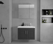 65cm Antrasit Membran Kapaklı Banyo Dolabı