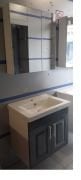 80cm Antrasit Membran Kapaklı Banyo Dolabı