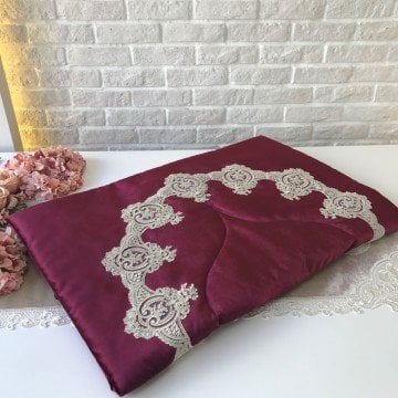 Fransız Dantelli Seccade | Bordo&Gold