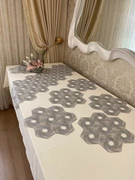 Dantel Servis Takımı | Gri