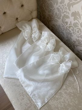 3'lü Organze Kese | Ekru