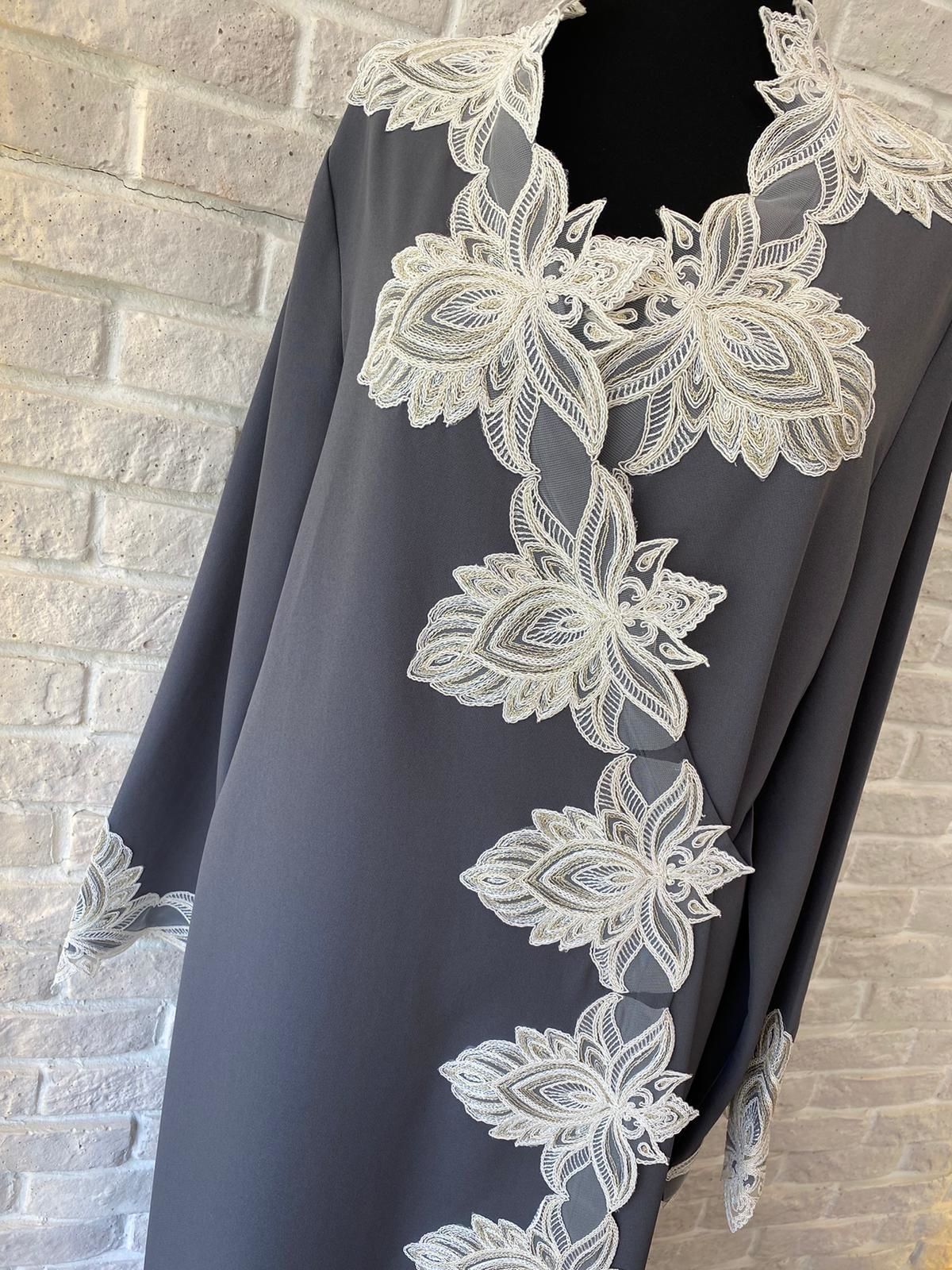 Dantelli Namaz Elbisesi | Antrasit