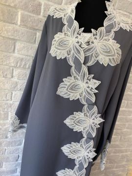 Dantelli Namaz Elbisesi | Antrasit