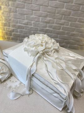 Nervürlü&Buket Detaylı Hurç | Ekru