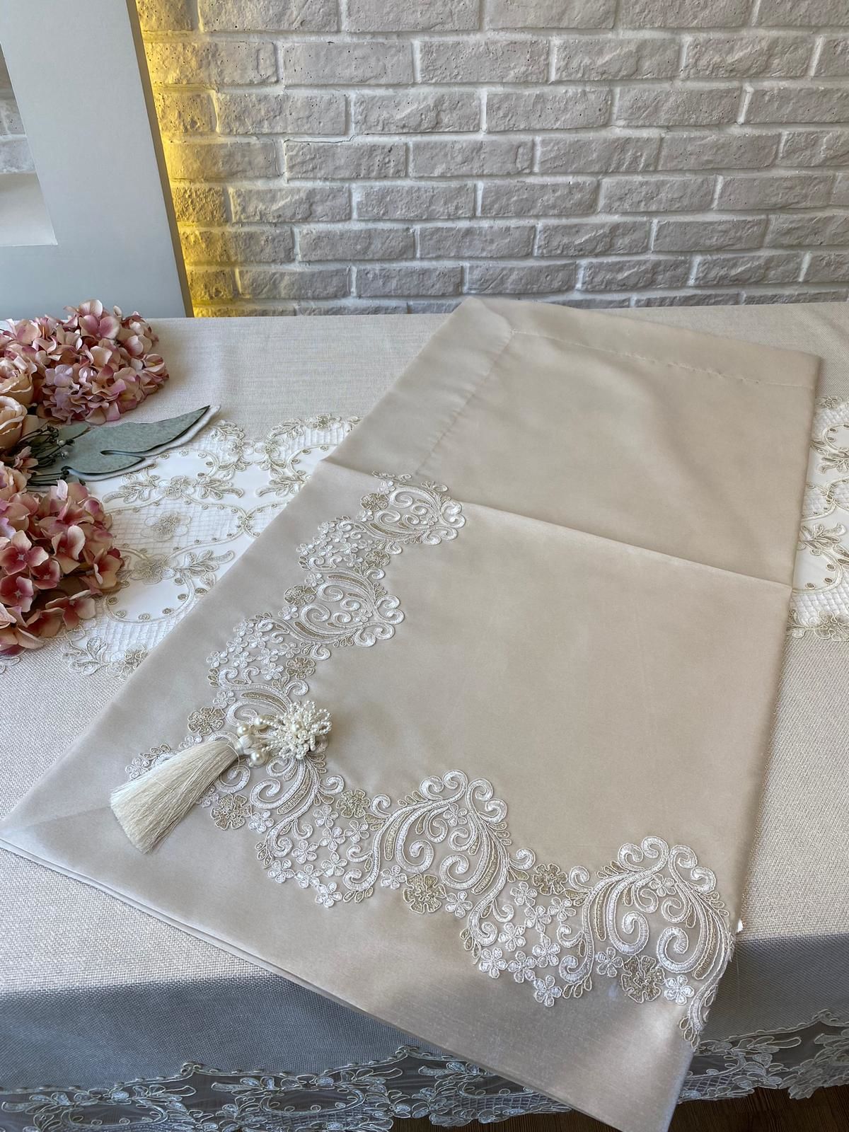 Fransız Dantelli Bohça | Cappuccino