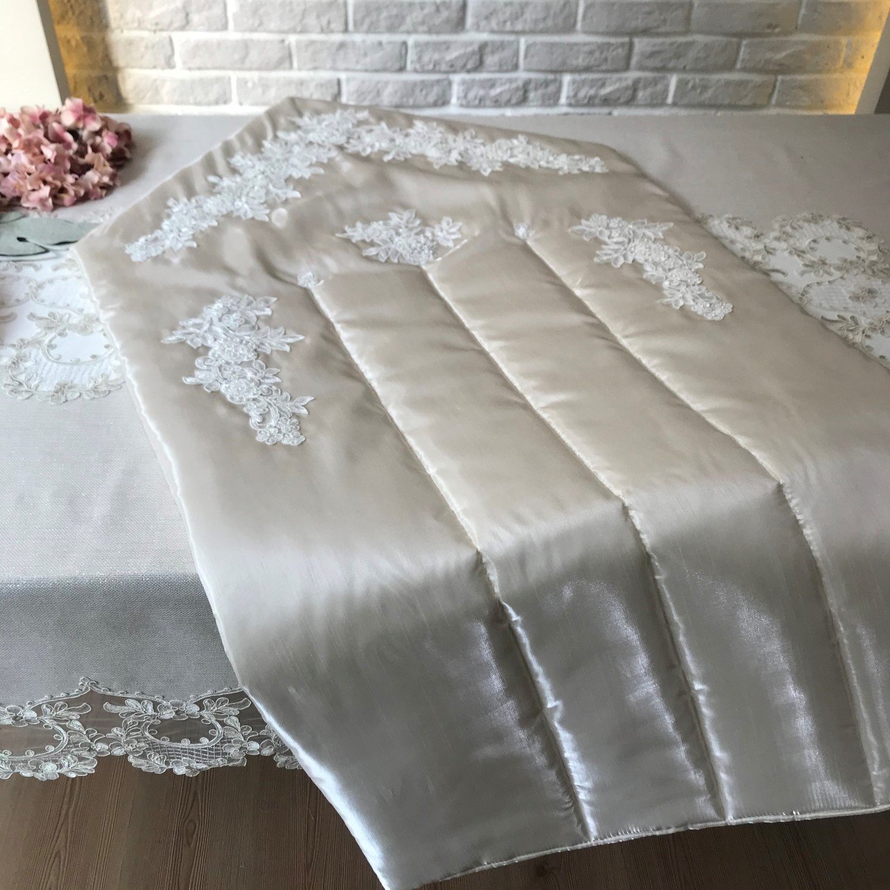 Fransız Dantelli Seccade | Cappuccino