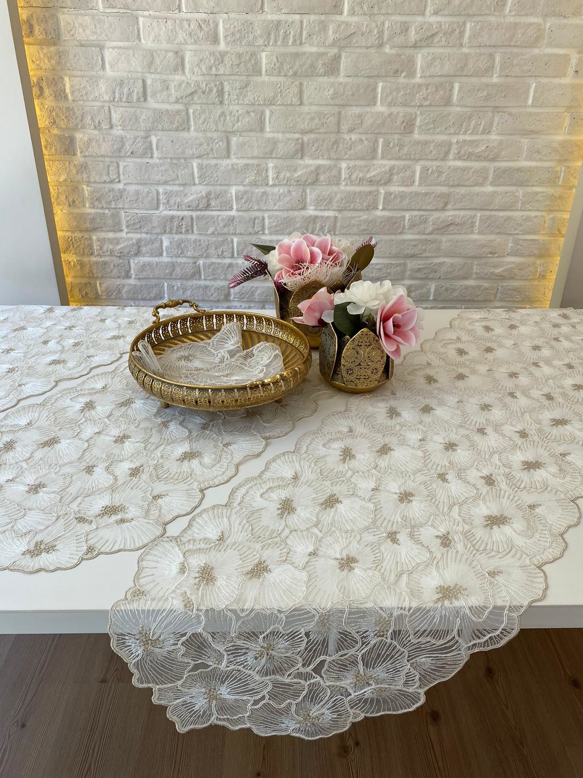 Dantel Salon Takımı | Ekru