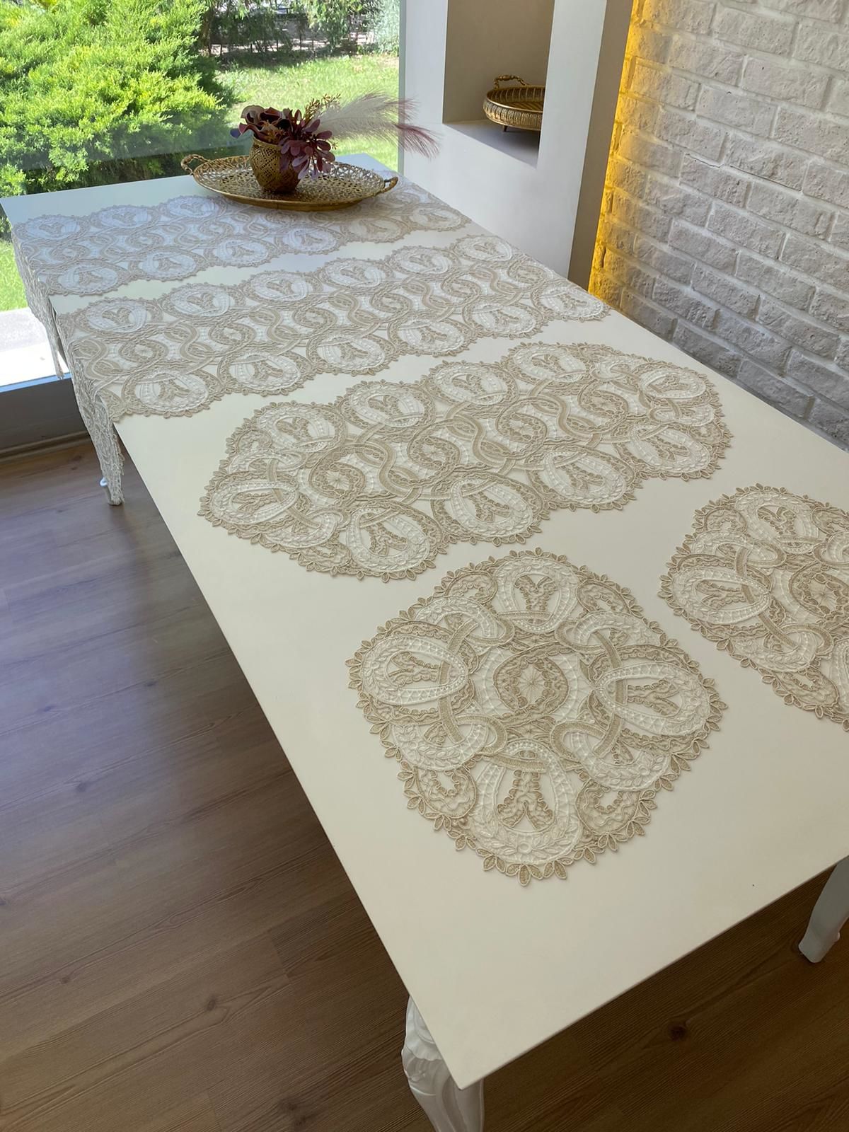 Dantel Salon Takımı | Ekru