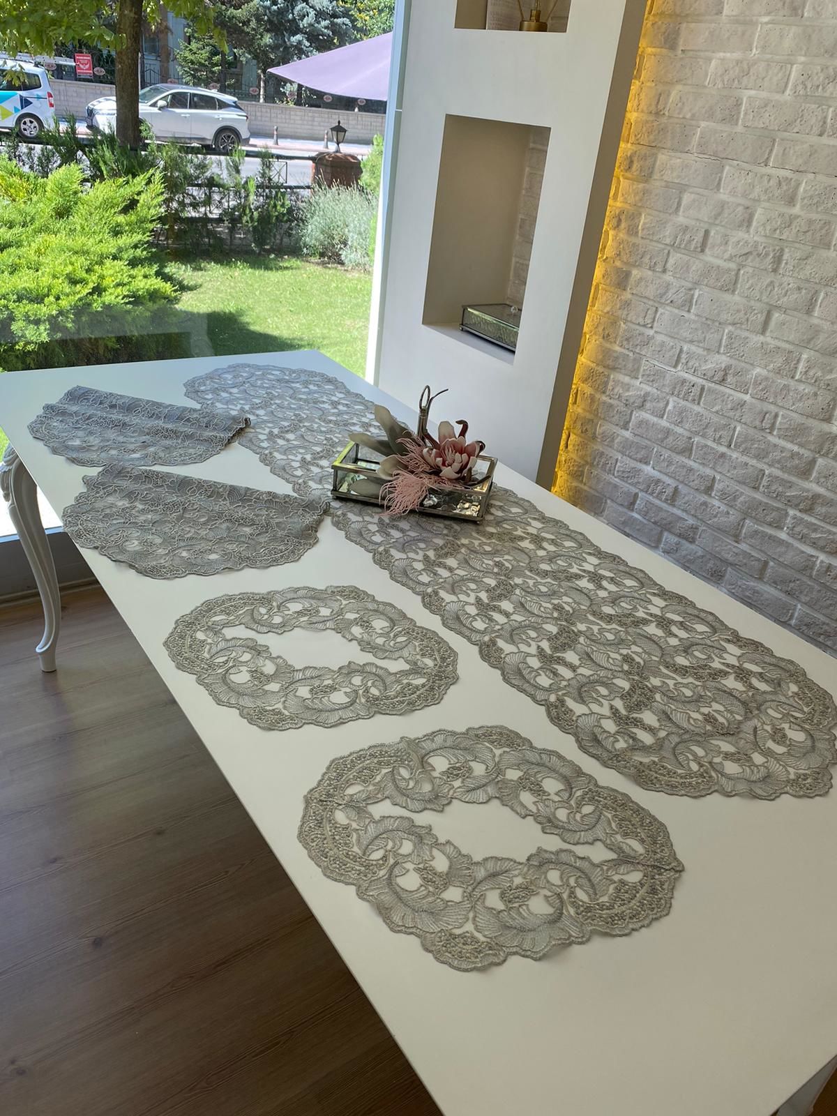 Dantel Salon Takımı | GRİ