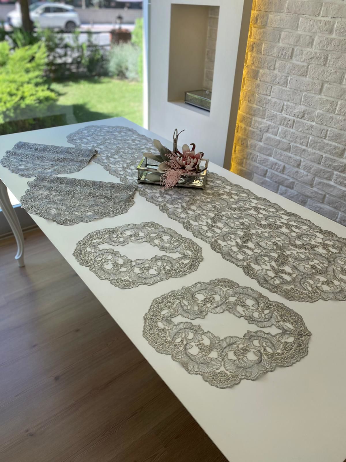 Dantel Salon Takımı | GRİ