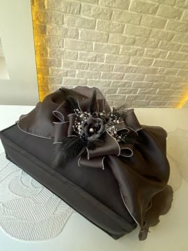 Buket Detaylı Hurç | Siyah