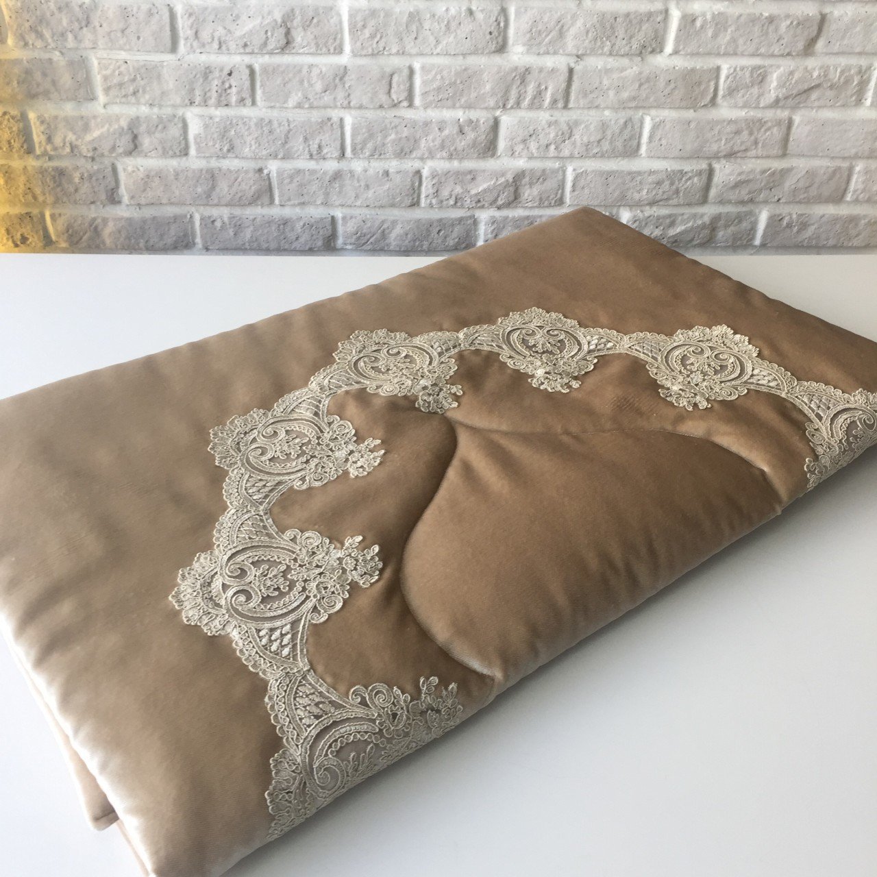 Fransız Dantelli Seccade Takımı | Cappuccino