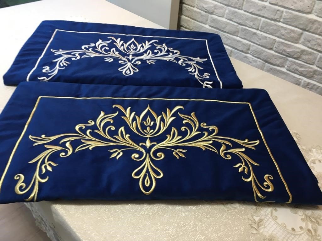 Nakışlı Seccade | Saks Mavi&Gold