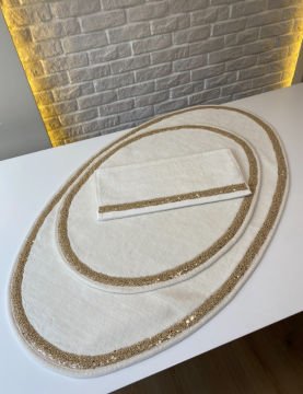 Taşlı Paspas Takımı | Gold