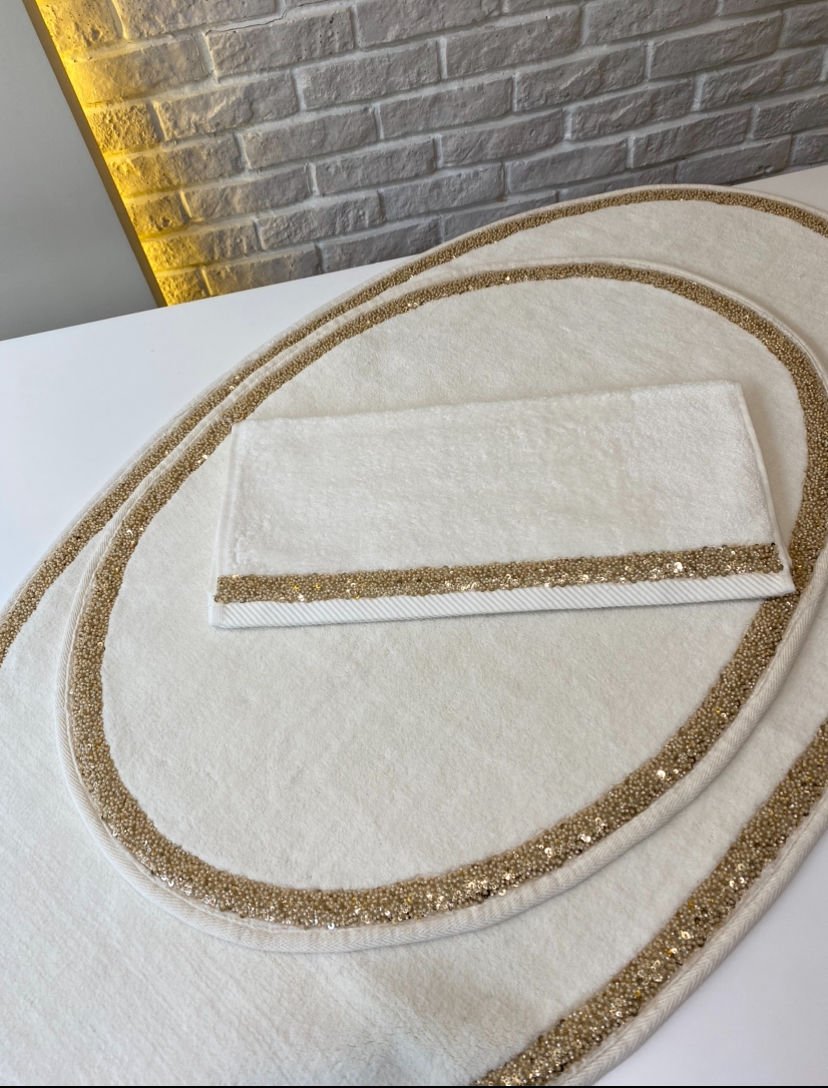 Taşlı Paspas Takımı | Gold