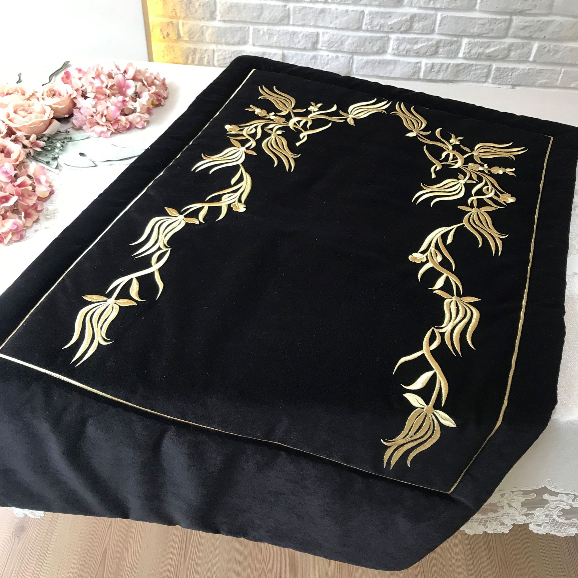 Nakışlı Seccade | Siyah&Gold