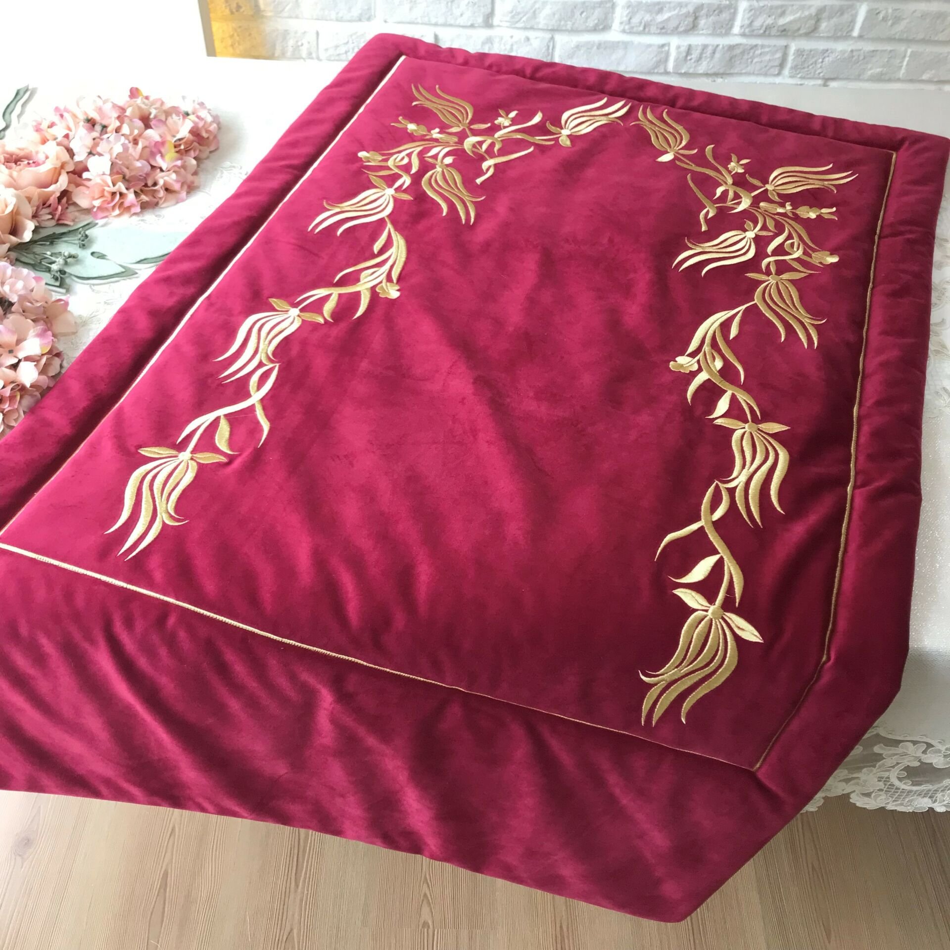 Nakışlı Seccade | Bordo&Gold