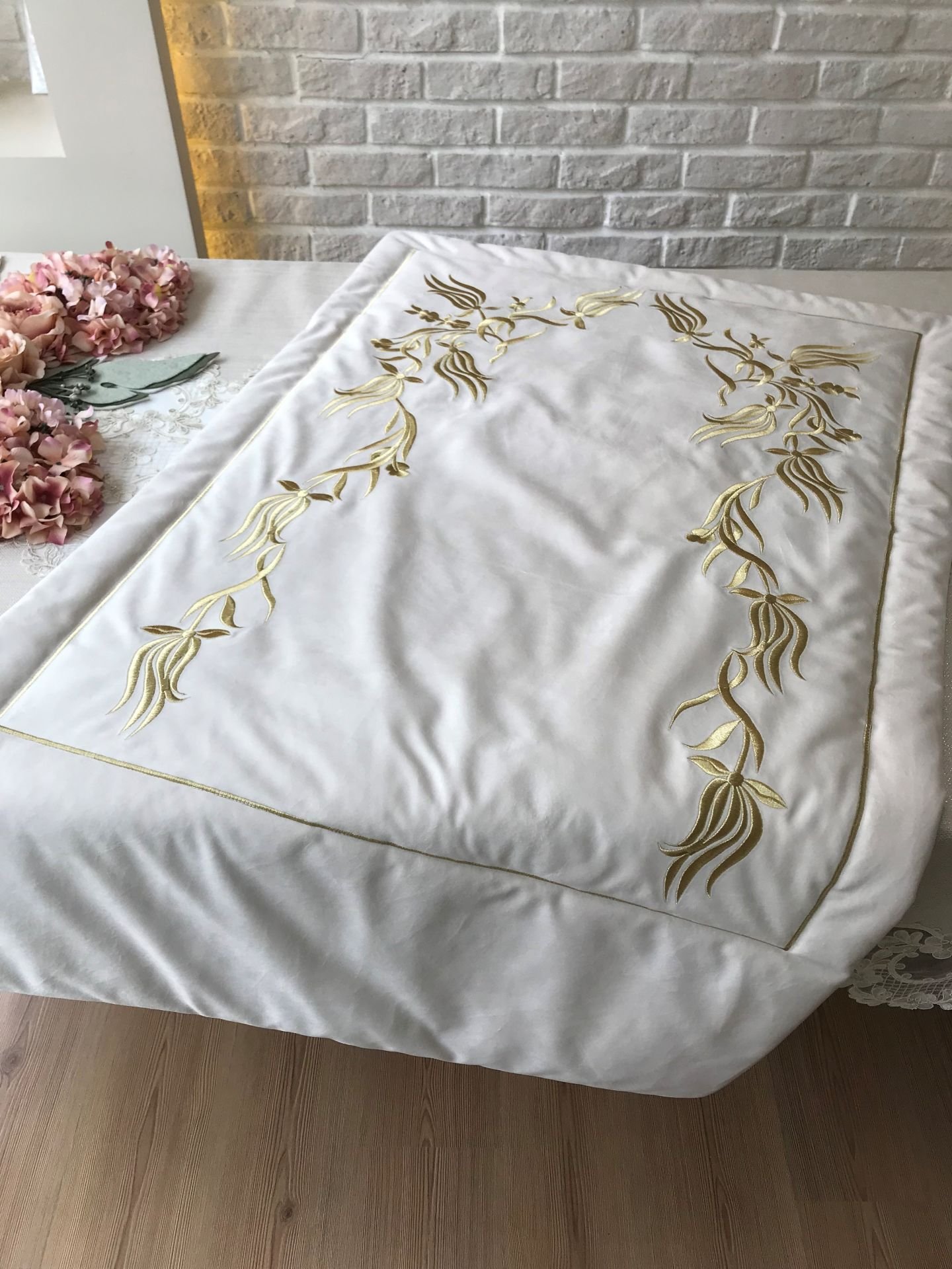 Nakışlı Seccade | Krem&Gold