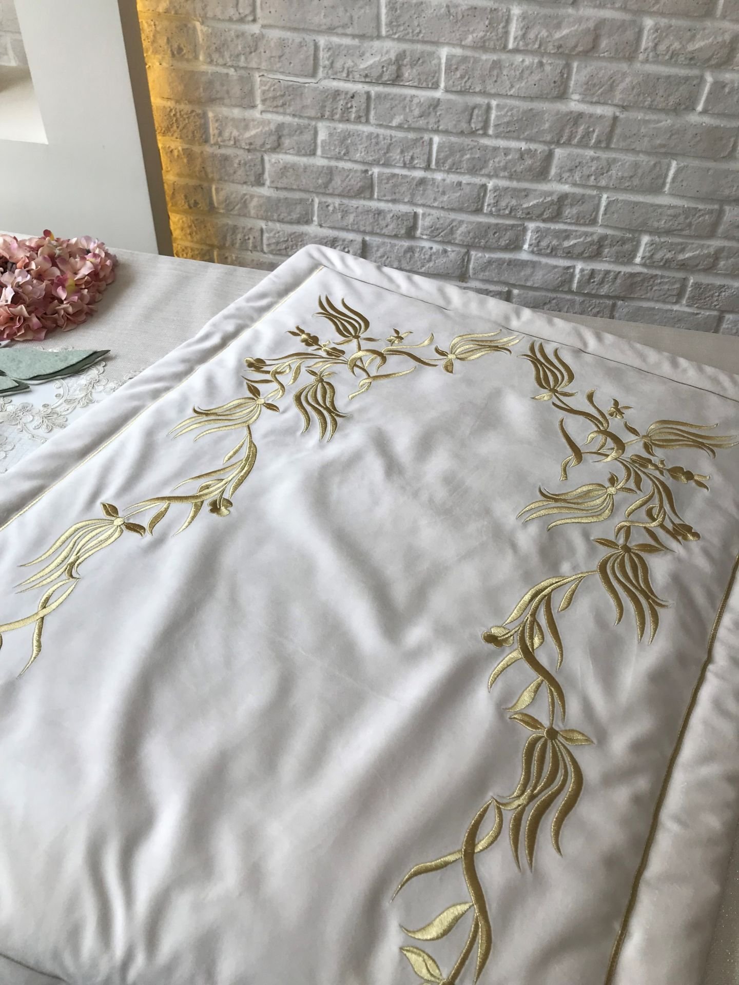 Nakışlı Seccade | Krem&Gold