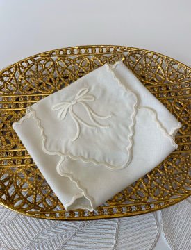 Nakışlı Ekmek Örtüsü | Ekru