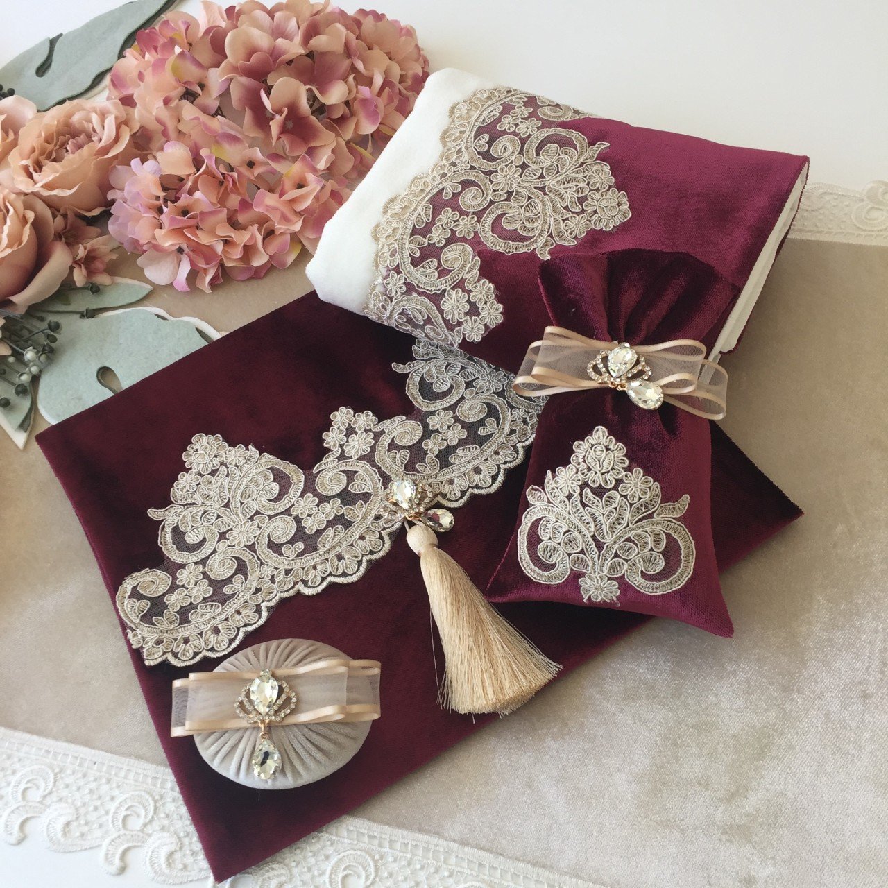 Kadife Hediye Seti | Bordo