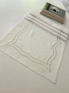 Nakışlı Keten Runner