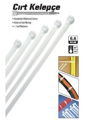 Cırt Kelepçe 4.8x450mm 100 Adet Beyaz 4.8x45cm