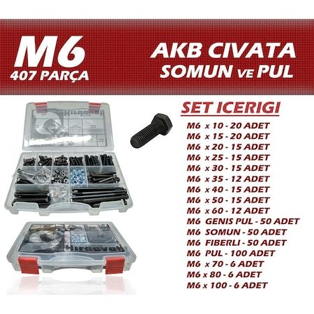407 Parça M6 Akb Civata Seti