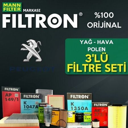 Peugeot 206 1.4 Filtron Filtre Bakım Seti 1998-2009 (505525664)