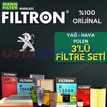 Peugeot 301 1.6 Hdi Mann Filtron Filtre Bakım Seti 2013 - 2018 (495301116)