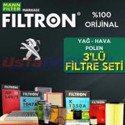 Peugeot 301 1.6 Hdi Mann Filtron Filtre Bakım Seti 2013 - 2018 (495301116)