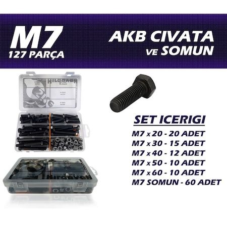 127 Parça M7 Akb Civata Seti