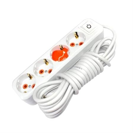 Asel Asl-200 0212 4'lü Grup Priz Anahtarlı 5mt - Hrd-010883