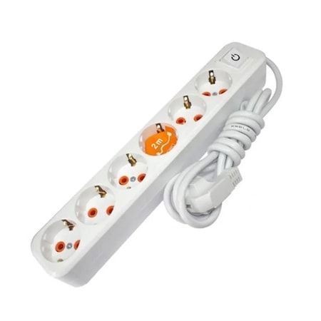 Asel Asl-200 0214 6'lı Grup Priz Anahtarlı 2mt - Hrd-010885