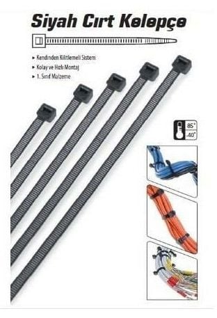 Kablo Bağı Siyah 2.5x150mm 2.5x15cm