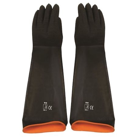 Lateks Asit Endüstriyel Uzun Eldiven 55 Cm - Siyah Latex Eldiven