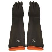 Lateks Asit Endüstriyel Uzun Eldiven 55 Cm - Siyah Latex Eldiven