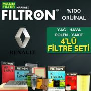Renault Clio 4 1.5 Dci Filtron Filtre Bakım Seti 2012-2016 (495585146)