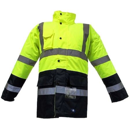 Junıor Jn1013 3xl Sarı- Lacivert Waterproof Fosforlu Oxford Parka