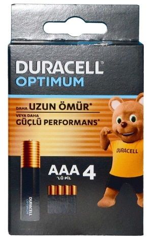 Duracell Pil Optimum İnce Kalem 4'lü AAA