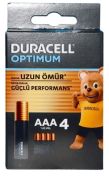 Duracell Pil Optimum İnce Kalem 4'lü AAA