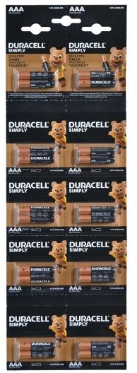 Duracell AAA Alkalin İnce Kalem Pil 20'li Kartela