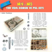1382 Parça M4 ve M5 Yhb Vida Somun ve Pul Seti