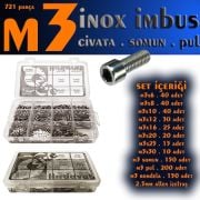 721 Parça M3 Inox Imbus Seti
