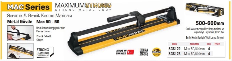 SGS SERAMİK GRANİT KESME MAKİNASI SGS MAC 50   SGS 122